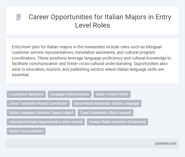 Career Opportunities for Italian Majors in Entry Level Roles