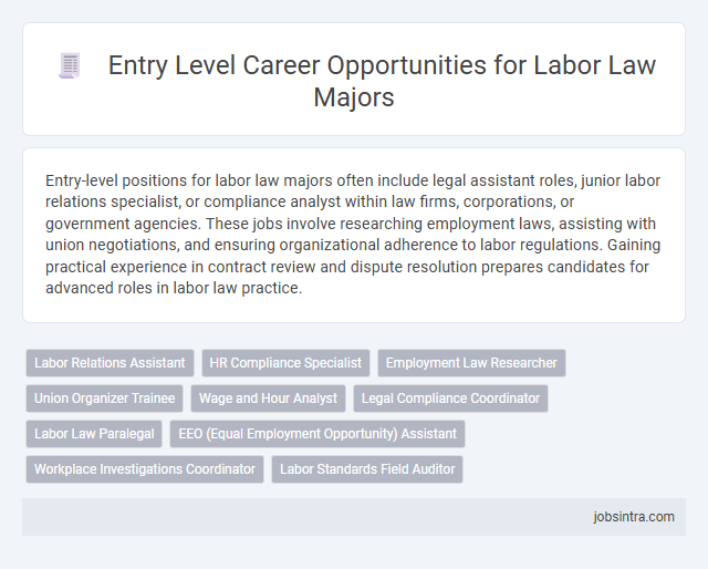 Entry Level Career Opportunities for Labor Law Majors