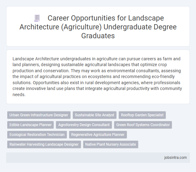 Career Opportunities for Landscape Architecture (Agriculture) Undergraduate Degree Graduates