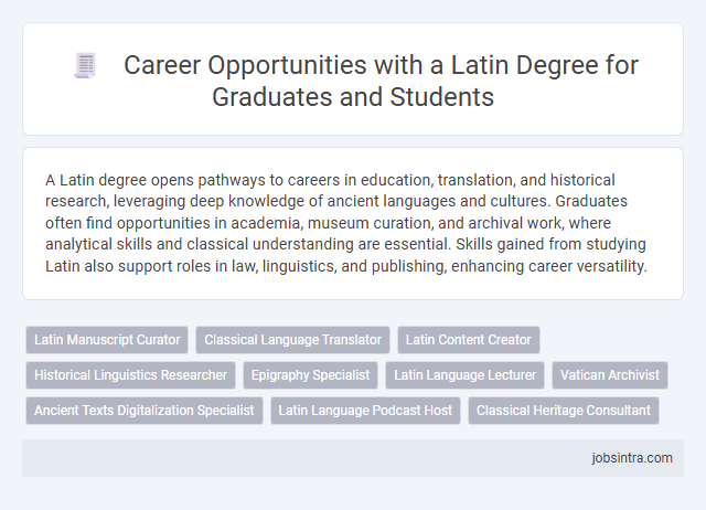 Career Opportunities with a Latin Degree for Graduates and Students