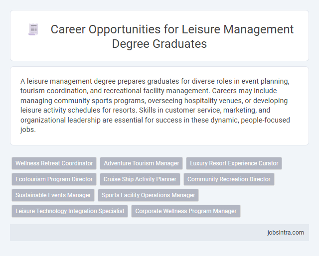 Career Opportunities for Leisure Management Degree Graduates