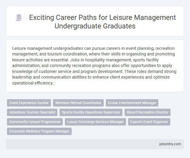 Exciting Career Paths for Leisure Management Undergraduate Graduates