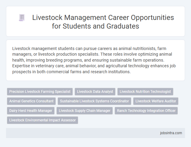 Livestock Management Career Opportunities for Students and Graduates