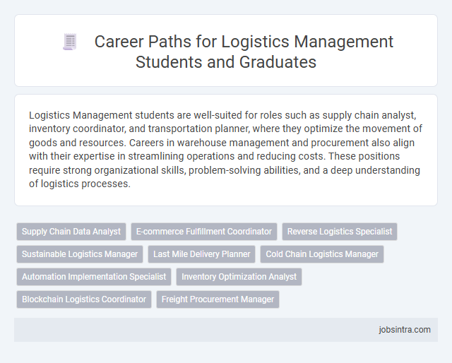 Career Paths for Logistics Management Students and Graduates