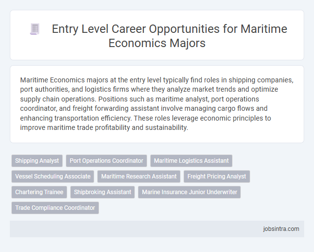 Entry Level Career Opportunities for Maritime Economics Majors