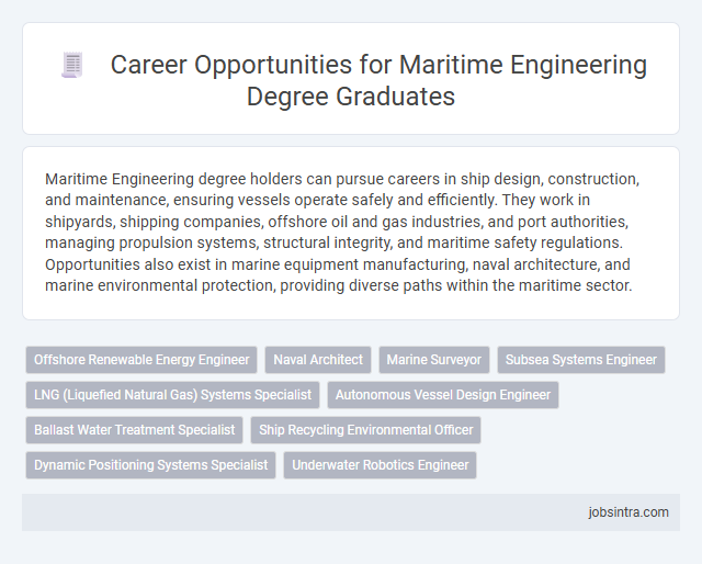 Career Opportunities for Maritime Engineering Degree Graduates