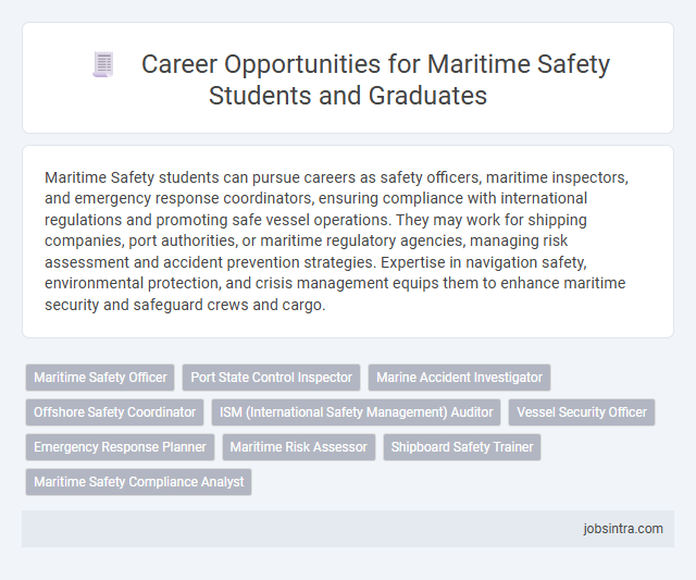 Career Opportunities for Maritime Safety Students and Graduates