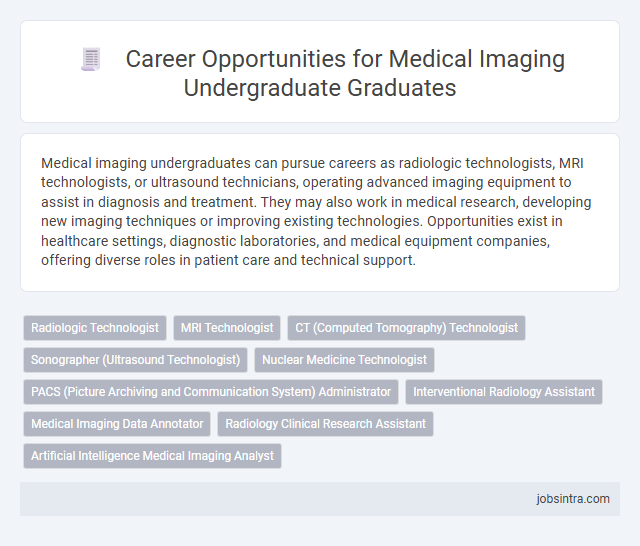 Career Opportunities for Medical Imaging Undergraduate Graduates