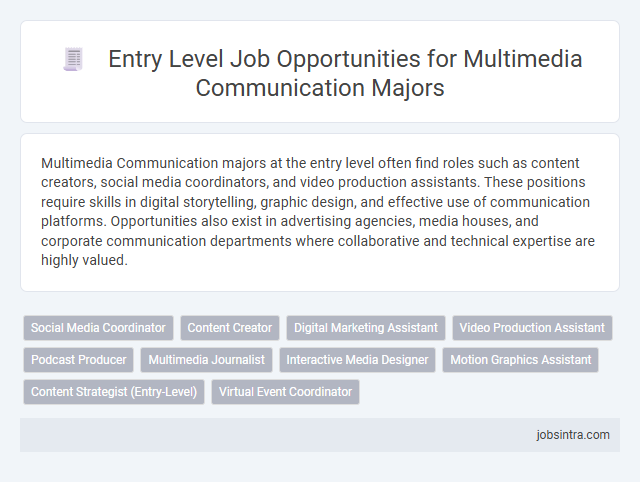 Entry Level Job Opportunities for Multimedia Communication Majors