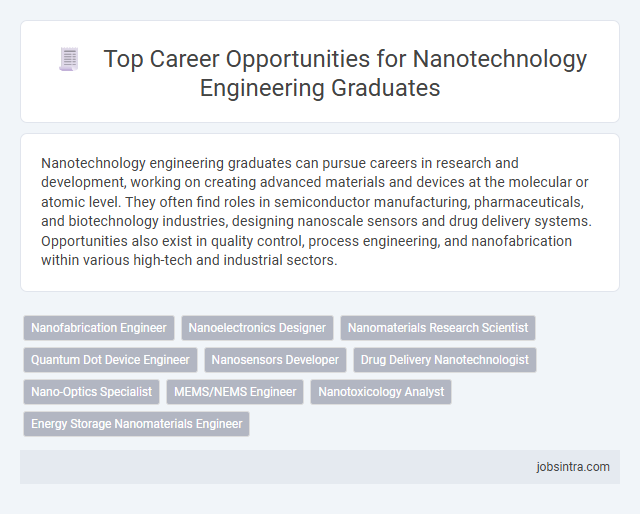 Top Career Opportunities for Nanotechnology Engineering Graduates
