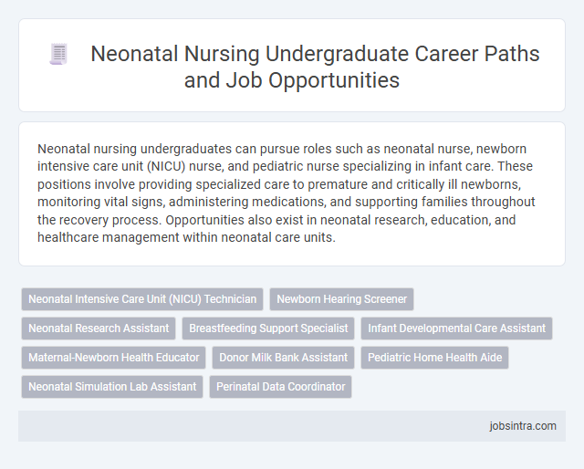 Neonatal Nursing Undergraduate Career Paths and Job Opportunities