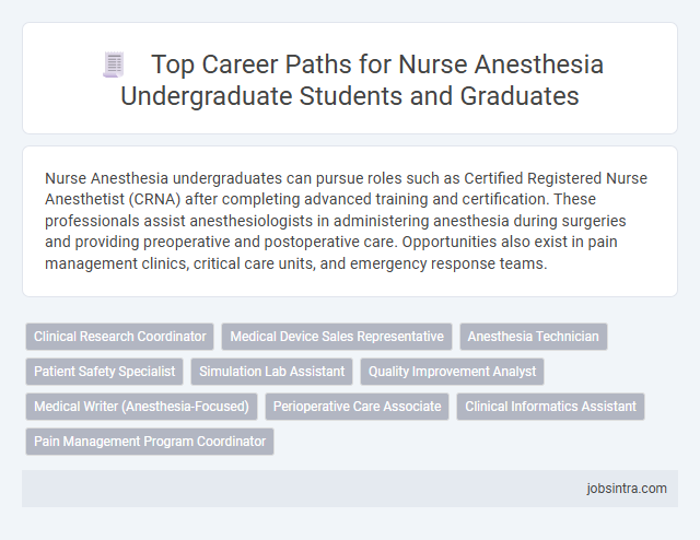 Top Career Paths for Nurse Anesthesia Undergraduate Students and Graduates