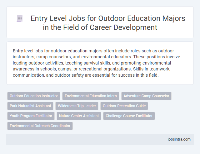 Entry Level Jobs for Outdoor Education Majors in the Field of Career Development
