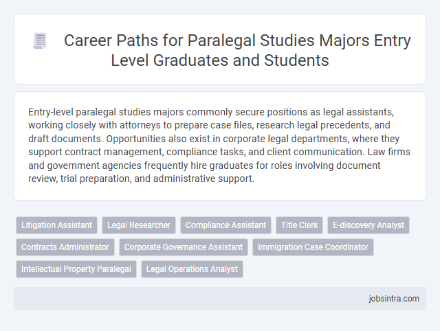 Career Paths for Paralegal Studies Majors Entry Level Graduates and Students