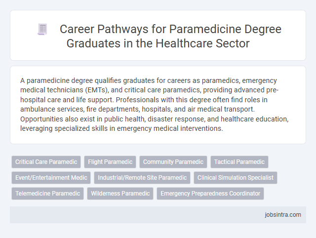 Career Pathways for Paramedicine Degree Graduates in the Healthcare Sector