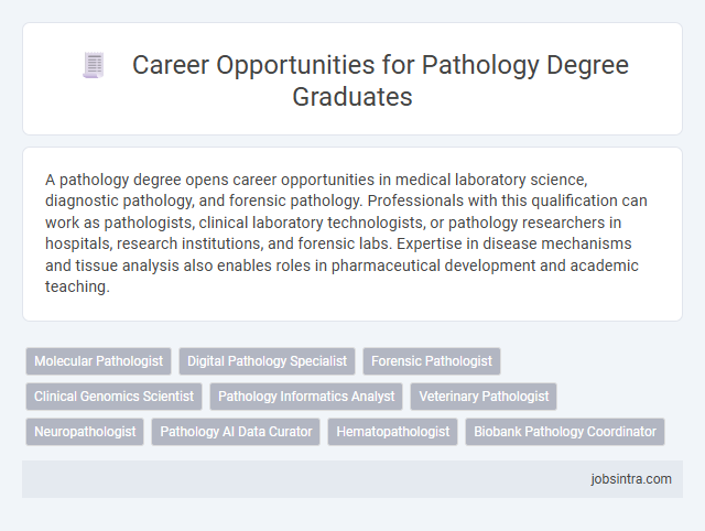 Career Opportunities for Pathology Degree Graduates