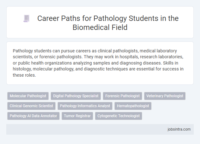 Career Paths for Pathology Students in the Biomedical Field