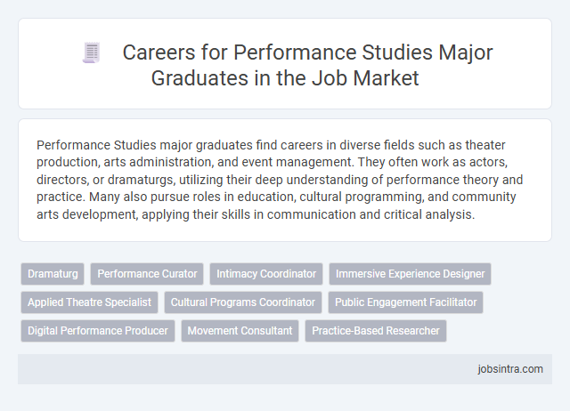 Careers for Performance Studies Major Graduates in the Job Market