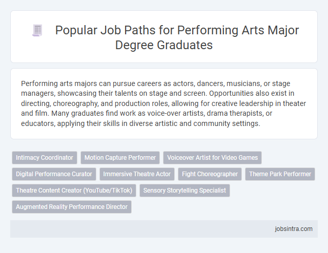 Popular Job Paths for Performing Arts Major Degree Graduates