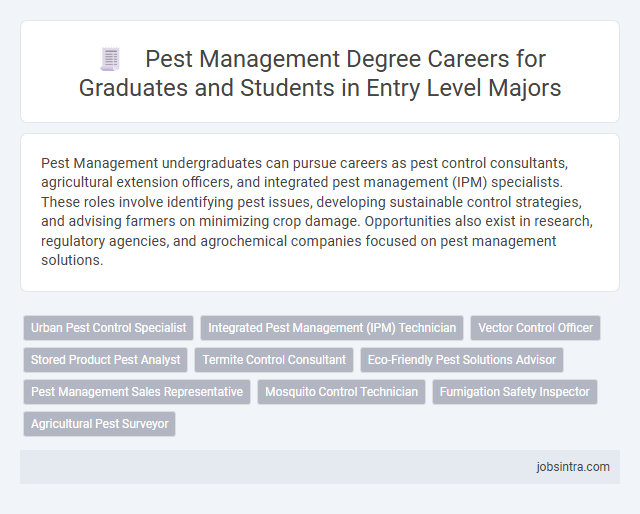 Pest Management Degree Careers for Graduates and Students in Entry Level Majors