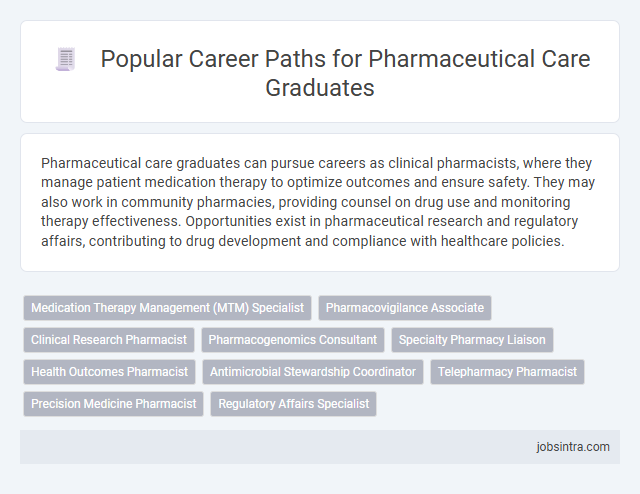 Popular Career Paths for Pharmaceutical Care Graduates