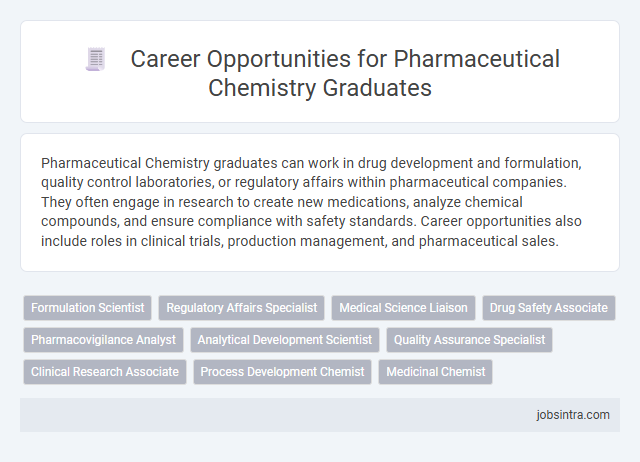 Career Opportunities for Pharmaceutical Chemistry Graduates