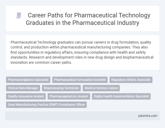 Career Paths for Pharmaceutical Technology Graduates in the Pharmaceutical Industry