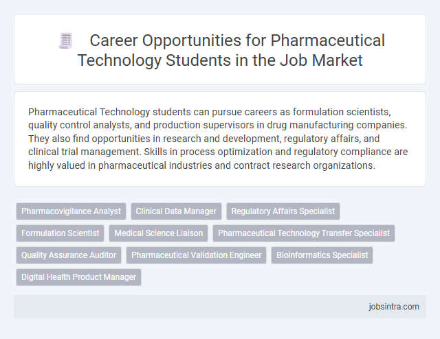 Career Opportunities for Pharmaceutical Technology Students in the Job Market