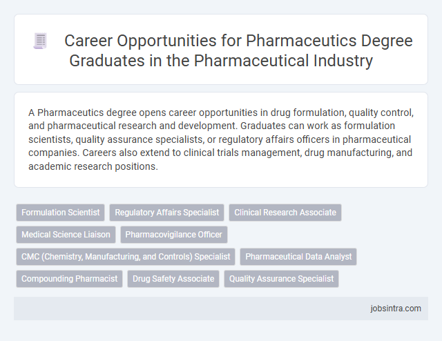 Career Opportunities for Pharmaceutics Degree Graduates in the Pharmaceutical Industry
