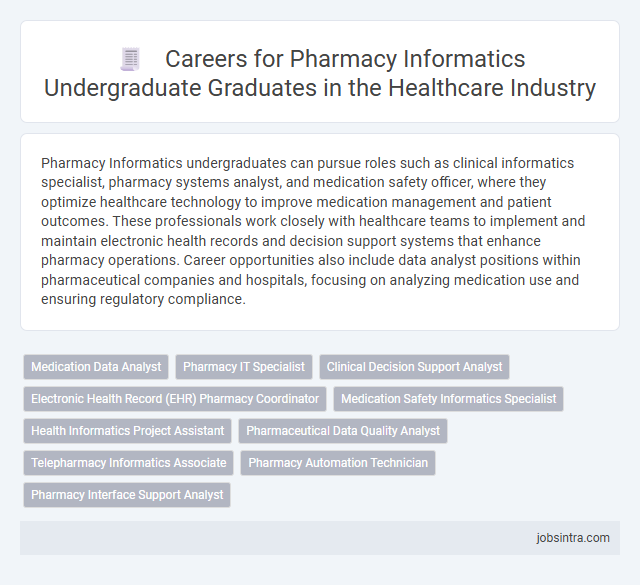 Careers for Pharmacy Informatics Undergraduate Graduates in the Healthcare Industry