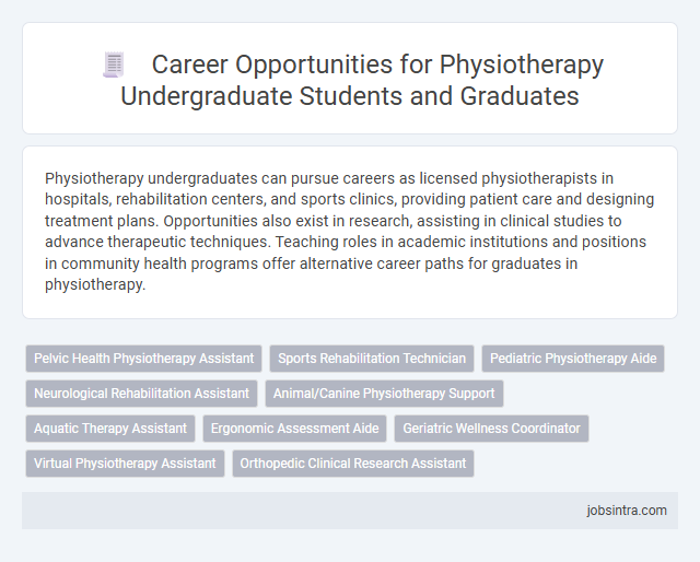 Career Opportunities for Physiotherapy Undergraduate Students and Graduates