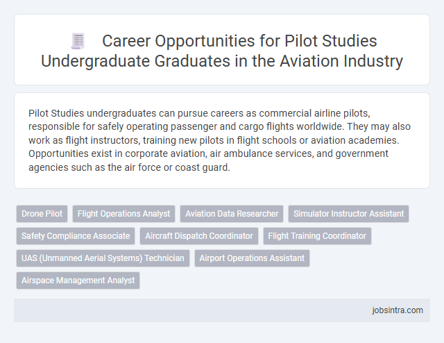 Career Opportunities for Pilot Studies Undergraduate Graduates in the Aviation Industry