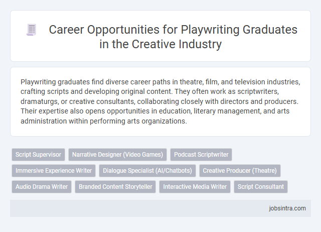 Career Opportunities for Playwriting Graduates in the Creative Industry