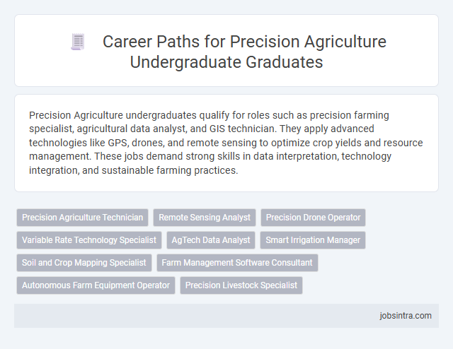 Career Paths for Precision Agriculture Undergraduate Graduates