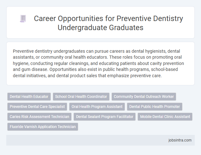 Career Opportunities for Preventive Dentistry Undergraduate Graduates