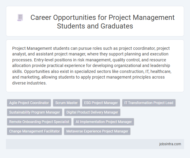 Career Opportunities for Project Management Students and Graduates