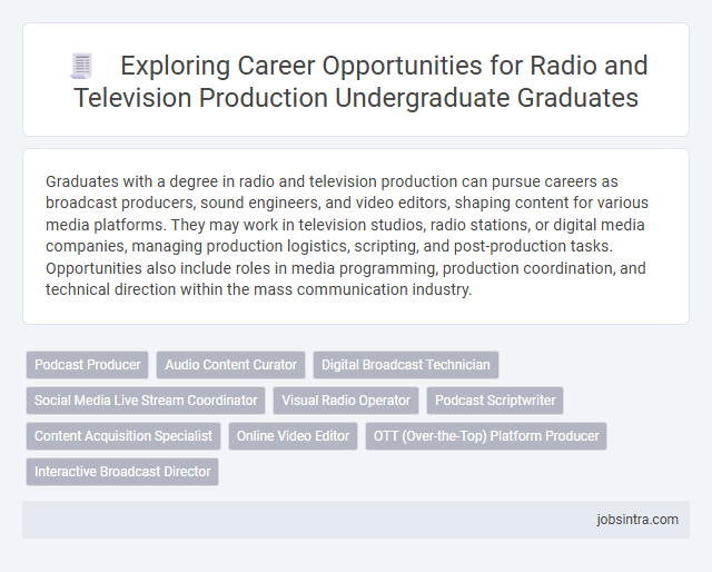 Exploring Career Opportunities for Radio and Television Production Undergraduate Graduates