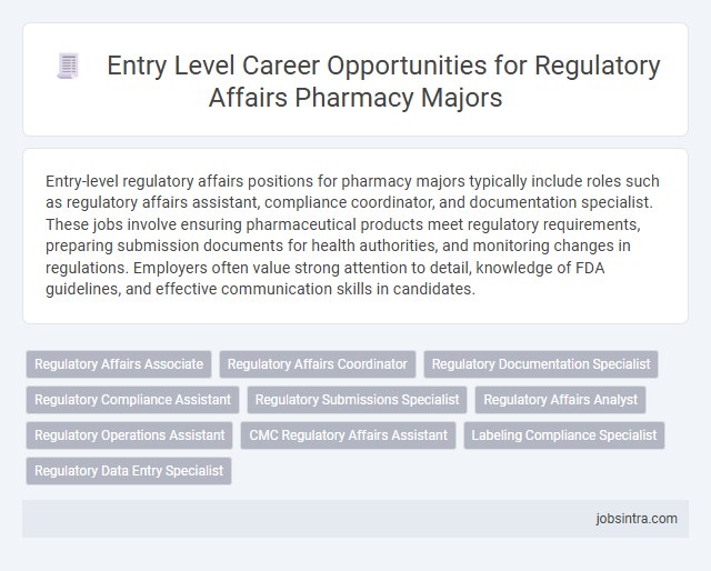 Entry Level Career Opportunities for Regulatory Affairs Pharmacy Majors