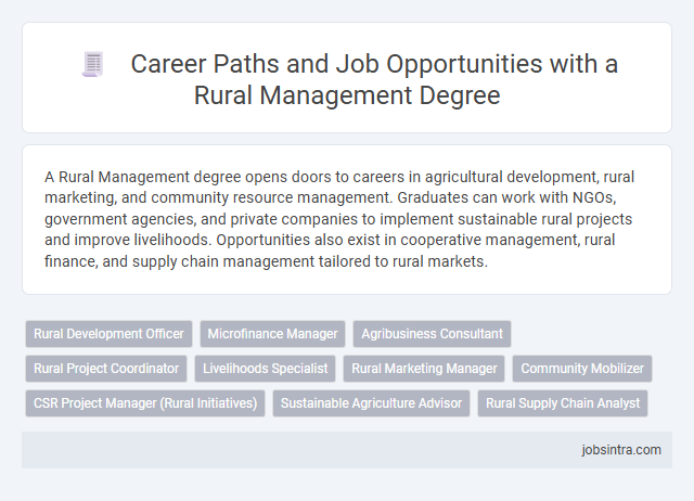 Career Paths and Job Opportunities with a Rural Management Degree