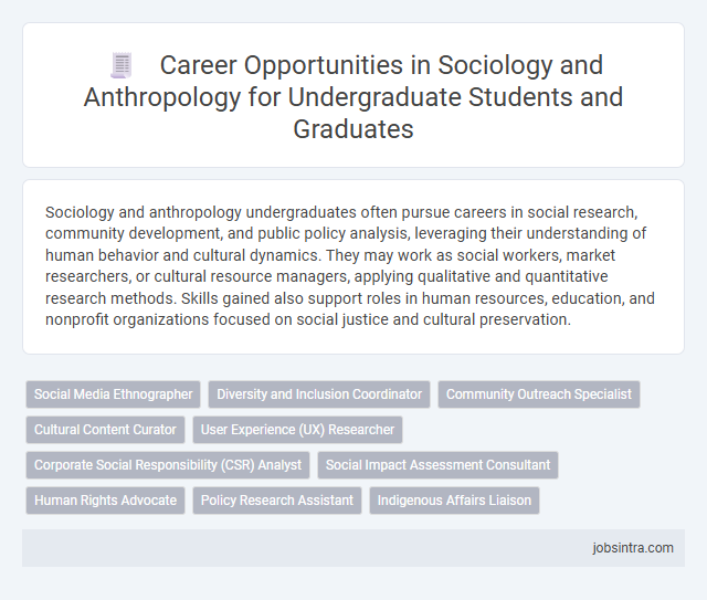 Career Opportunities in Sociology and Anthropology for Undergraduate Students and Graduates