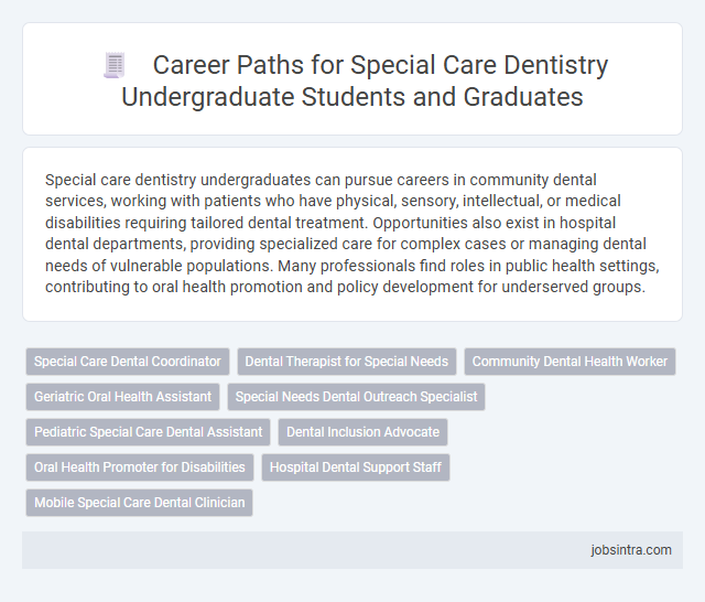 Career Paths for Special Care Dentistry Undergraduate Students and Graduates