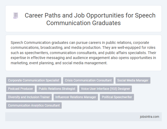 Career Paths and Job Opportunities for Speech Communication Graduates