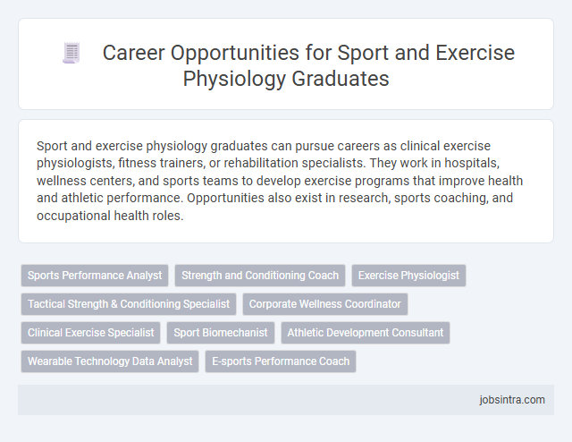 Career Opportunities for Sport and Exercise Physiology Graduates