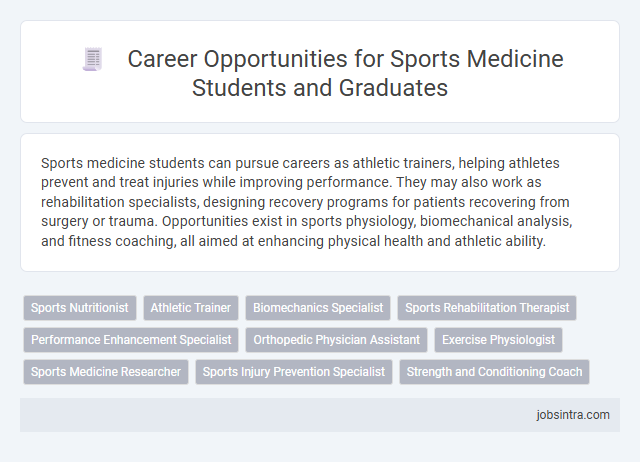 Career Opportunities for Sports Medicine Students and Graduates