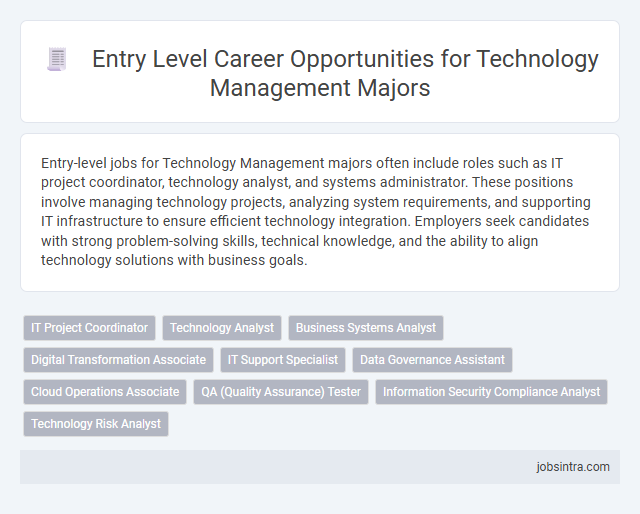 Entry Level Career Opportunities for Technology Management Majors