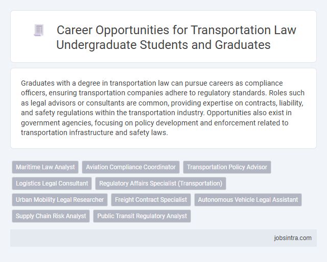 Career Opportunities for Transportation Law Undergraduate Students and Graduates