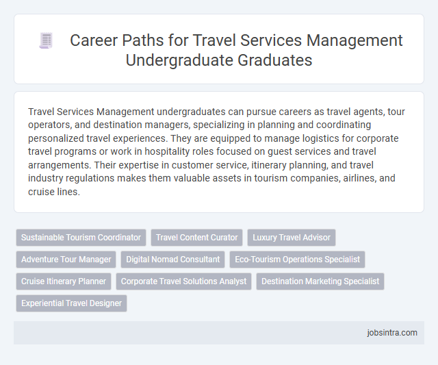 Career Paths for Travel Services Management Undergraduate Graduates
