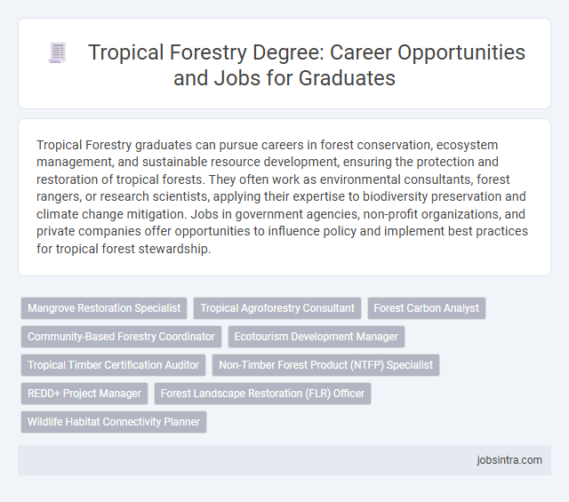 Tropical Forestry Degree: Career Opportunities and Jobs for Graduates
