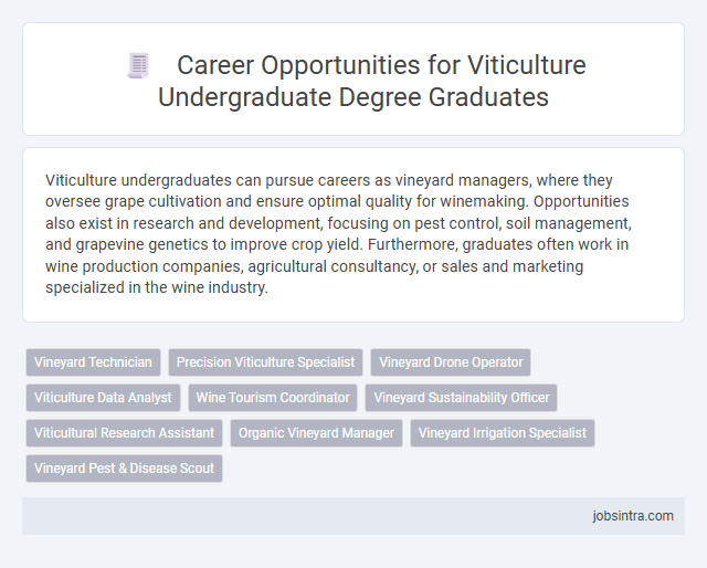Career Opportunities for Viticulture Undergraduate Degree Graduates