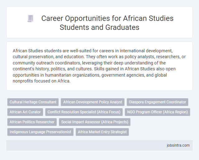 Career Opportunities for African Studies Students and Graduates